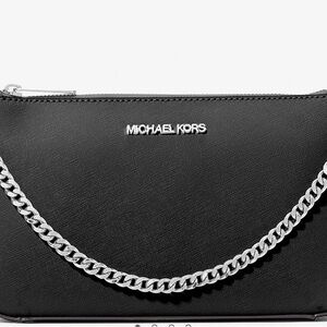 Michael Kors jet set, medium Saffiano leather Crossbody bag black
